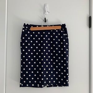 Merona Navy White Polka Dot Pencil Skirt Sz. 2